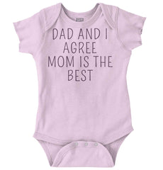 Mom Is Best Romper Bodysuit-Direct To Garment Print-Brisco Baby