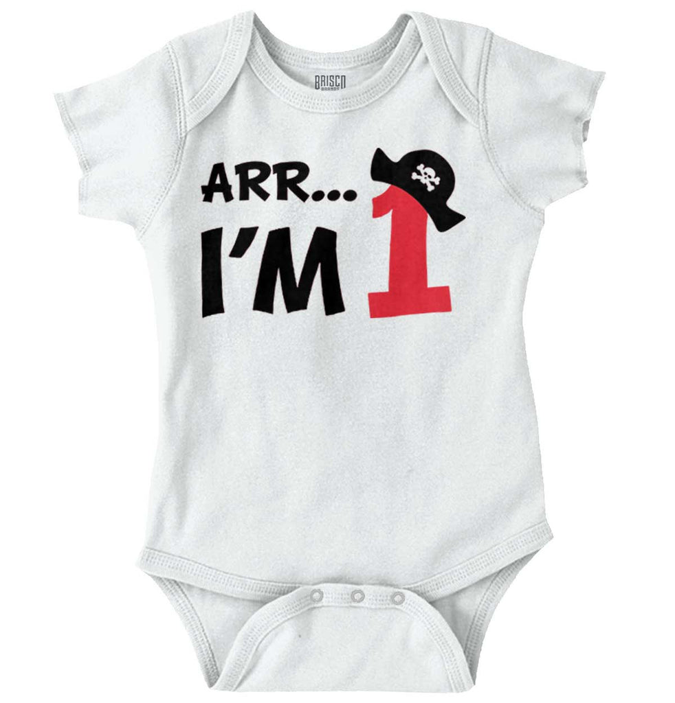 Arr I'm 1 Romper Bodysuit-Direct To Garment Print-Brisco Baby