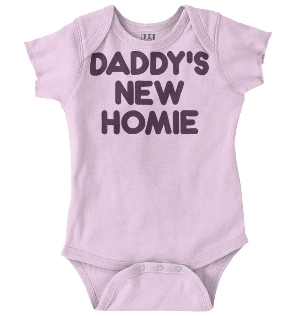 Daddy's New Homie Romper Bodysuit-Direct To Garment Print-Brisco Baby
