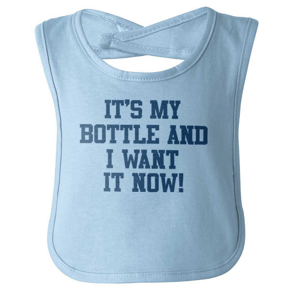 I Want It Now Infant Baby Bib-Direct To Garment Print-Brisco Baby