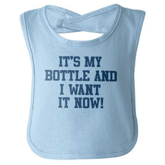 I Want It Now Infant Baby Bib-Direct To Garment Print-Brisco Baby