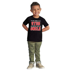 Think I'm A Stud Meet Uncle Infant Toddler T Shirt-Direct To Garment Print-Brisco Baby
