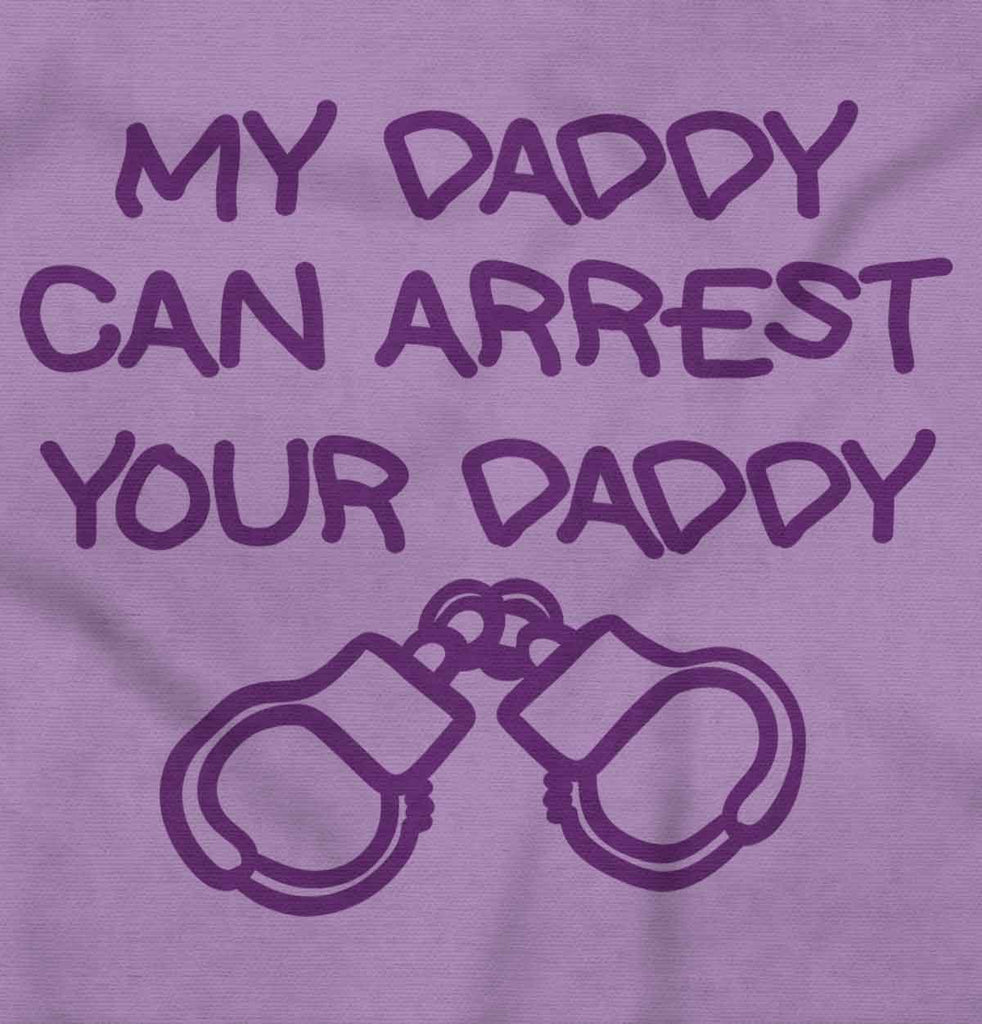 Arrest Your Daddy Baby Ruffled Trim Romper-Direct To Garment Print-Brisco Baby