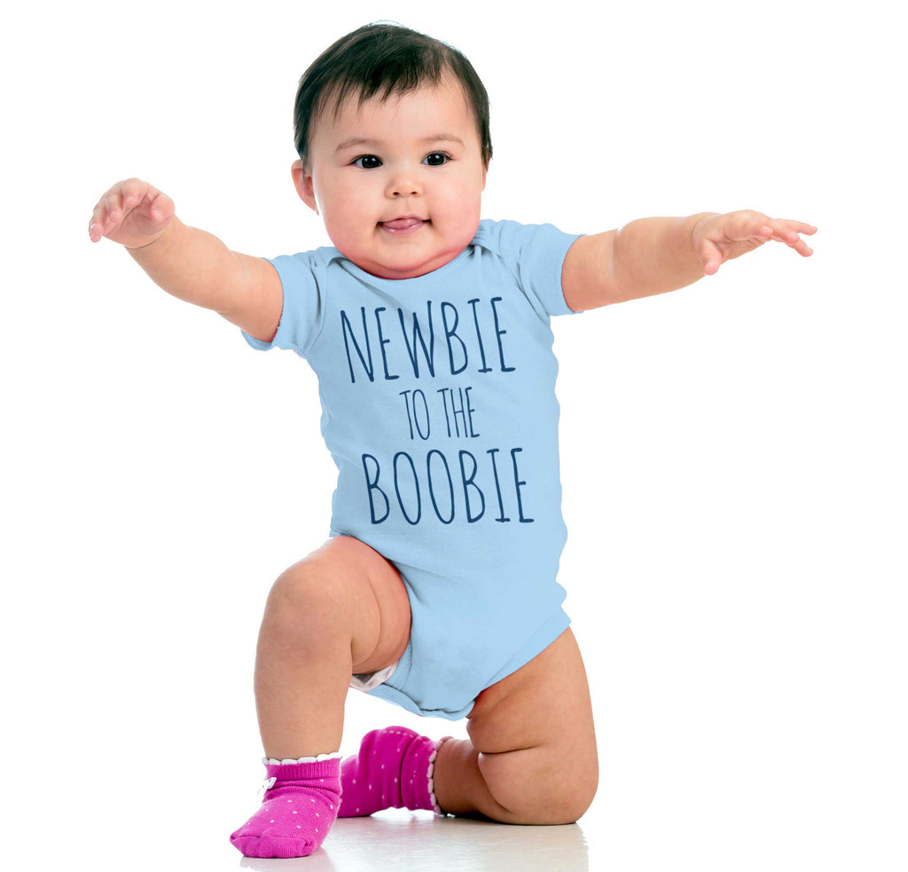 Newbie Boobie Romper Bodysuit-Direct To Garment Print-Brisco Baby
