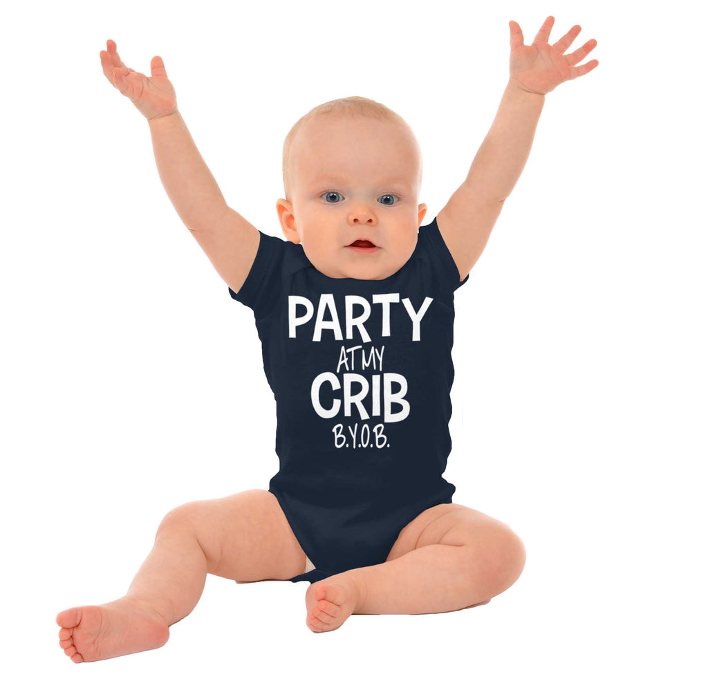 Party At My Crib Romper Bodysuit-Direct To Garment Print-Brisco Baby