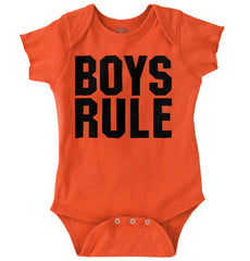 Boys Rule Romper Bodysuit-Direct To Garment Print-Brisco Baby