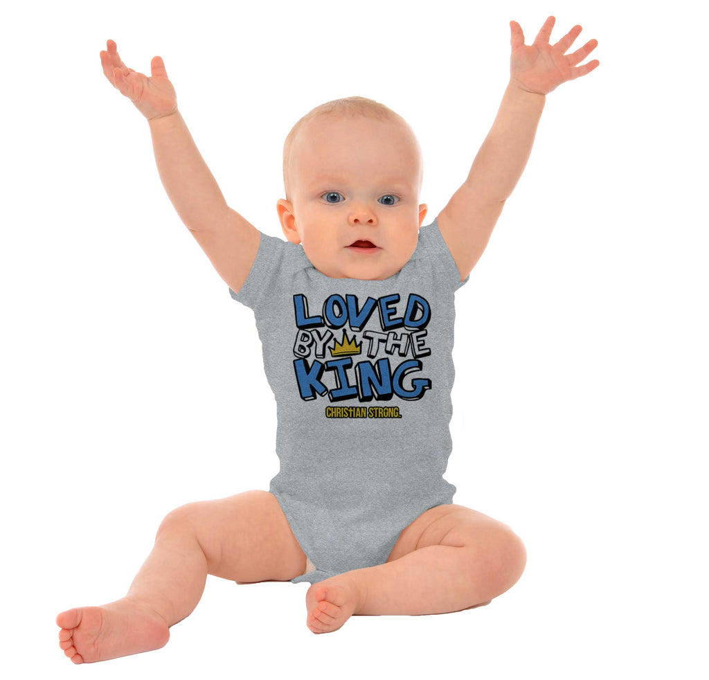 Loved By The King Gerber Onesie-Direct To Garment Print-Brisco Baby