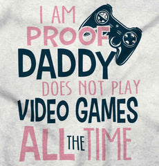 Daddy Plays Video Games Toddler Ruffled Trim T-Shirt-Direct To Garment Print-Brisco Baby