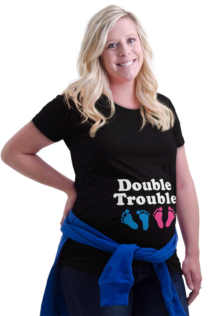 Double Touble Maternity T-Shirt-Direct To Garment Print-Brisco Baby