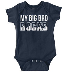 My Big Bro Rocks Romper Bodysuit-Direct To Garment Print-Brisco Baby
