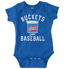 Buckets And Baseball Romper Bodysuit-Direct To Garment Print-Brisco Baby