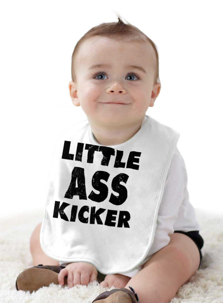 Ass Kicker Infant Baby Bib-Direct To Garment Print-Brisco Baby