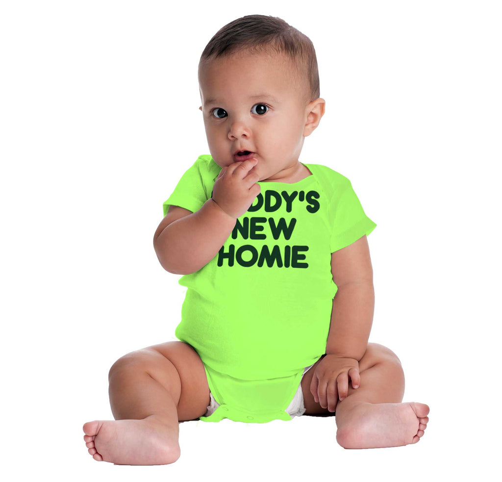 Daddy's New Homie Romper Bodysuit-Direct To Garment Print-Brisco Baby