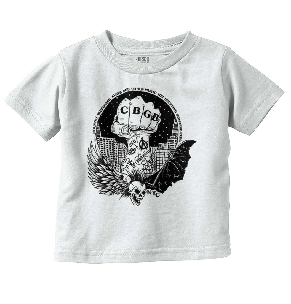 Bat CBGB Infant Toddler T Shirt-Direct To Garment Print-Brisco Baby