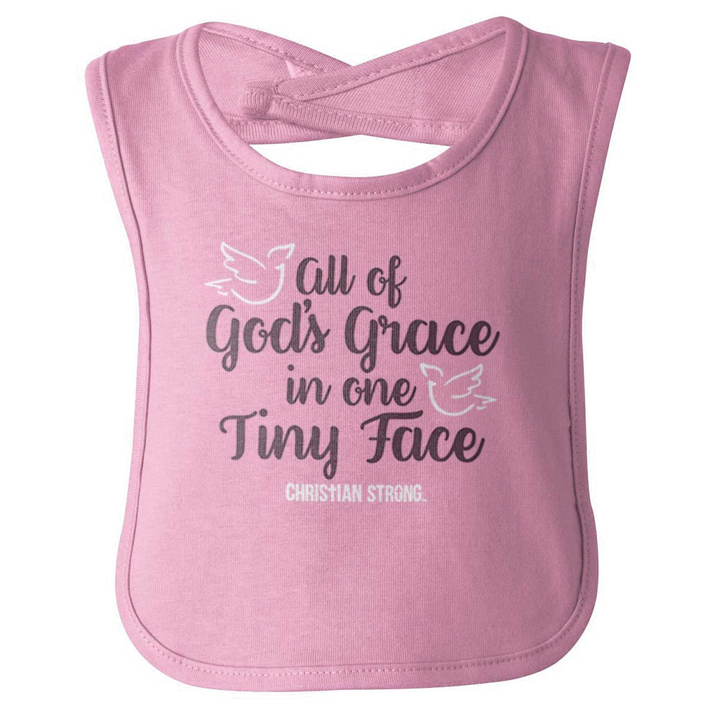 Gods Grace Tiny Face Infant Baby Bib-Direct To Garment Print-Brisco Baby