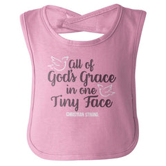 Gods Grace Tiny Face Infant Baby Bib-Direct To Garment Print-Brisco Baby