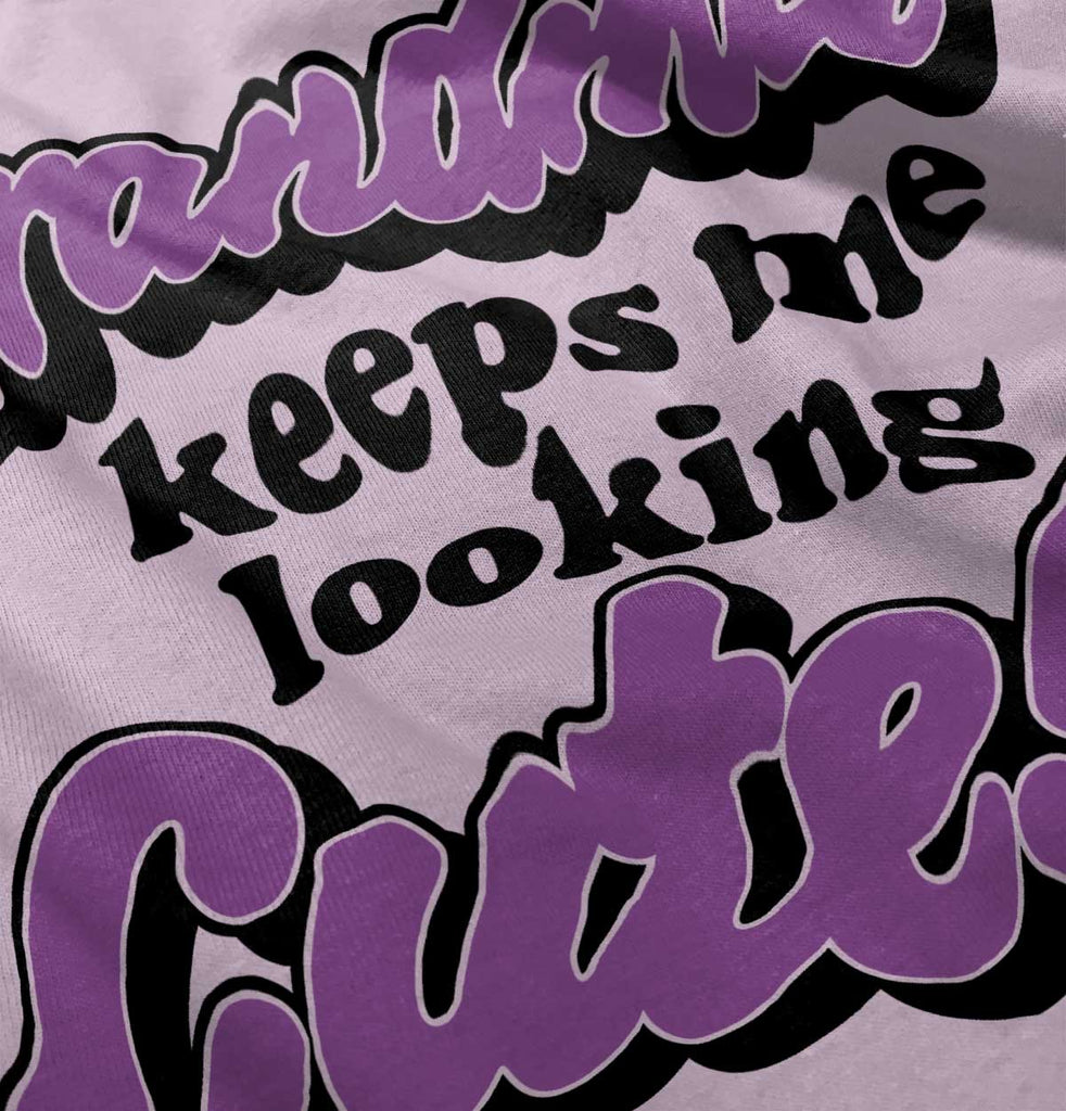 Grandma Keeps Me Cute Infant Toddler T Shirt-Direct To Garment Print-Brisco Baby