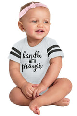 Prayer Care Football Romper Bodysuit-Direct To Garment Print-Brisco Baby