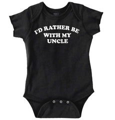 Rather Be With Uncle Romper Bodysuit-Direct To Garment Print-Brisco Baby