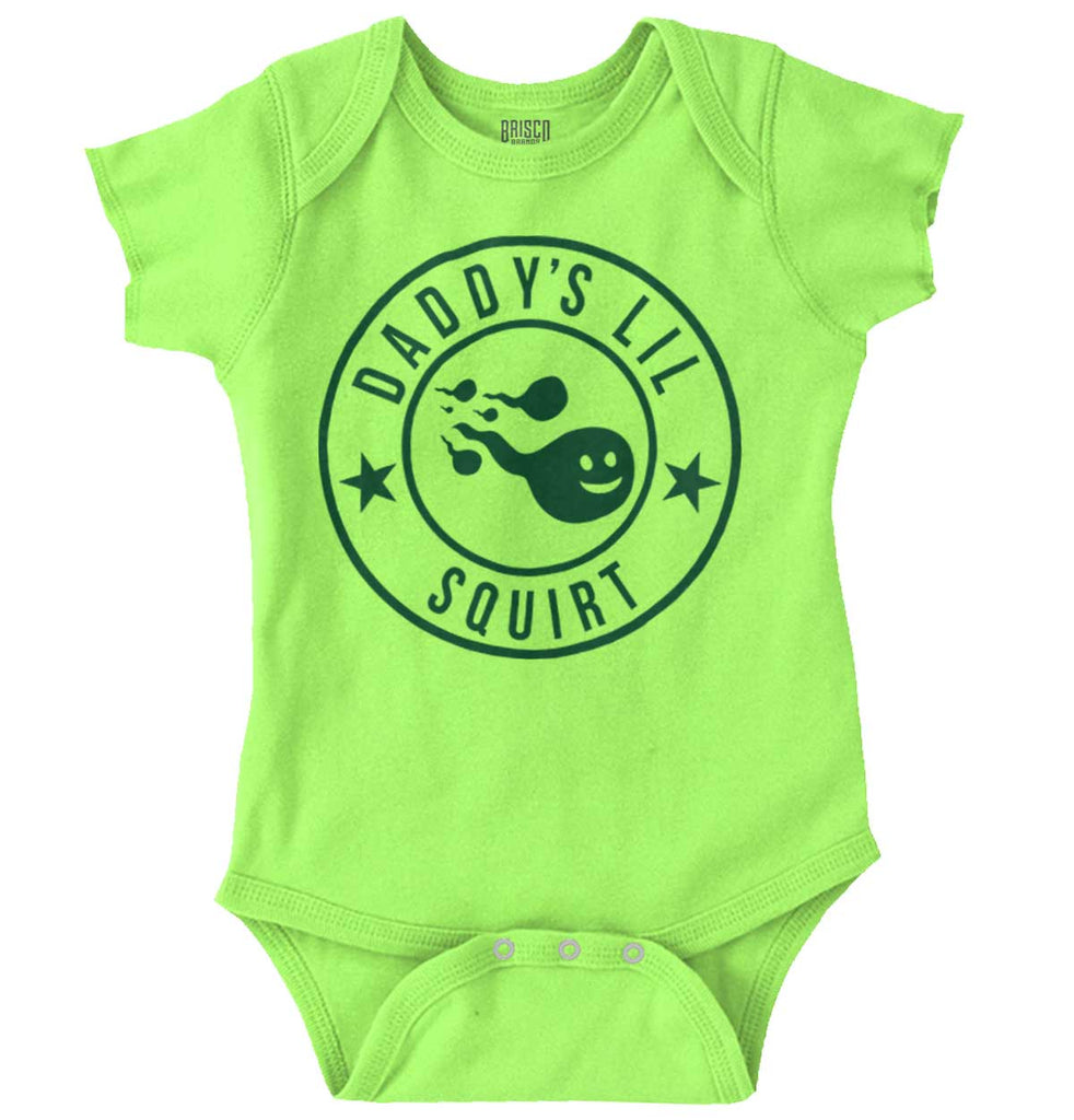 Daddy's Lil Squirt Romper Bodysuit-Direct To Garment Print-Brisco Baby