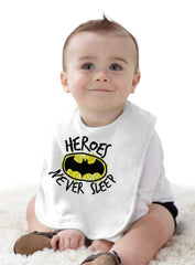 Heroes Never Sleep Infant Baby Bib-Direct To Garment Print-Brisco Baby