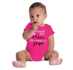 Found My Prince Name Is Papa Romper Bodysuit-Direct To Garment Print-Brisco Baby