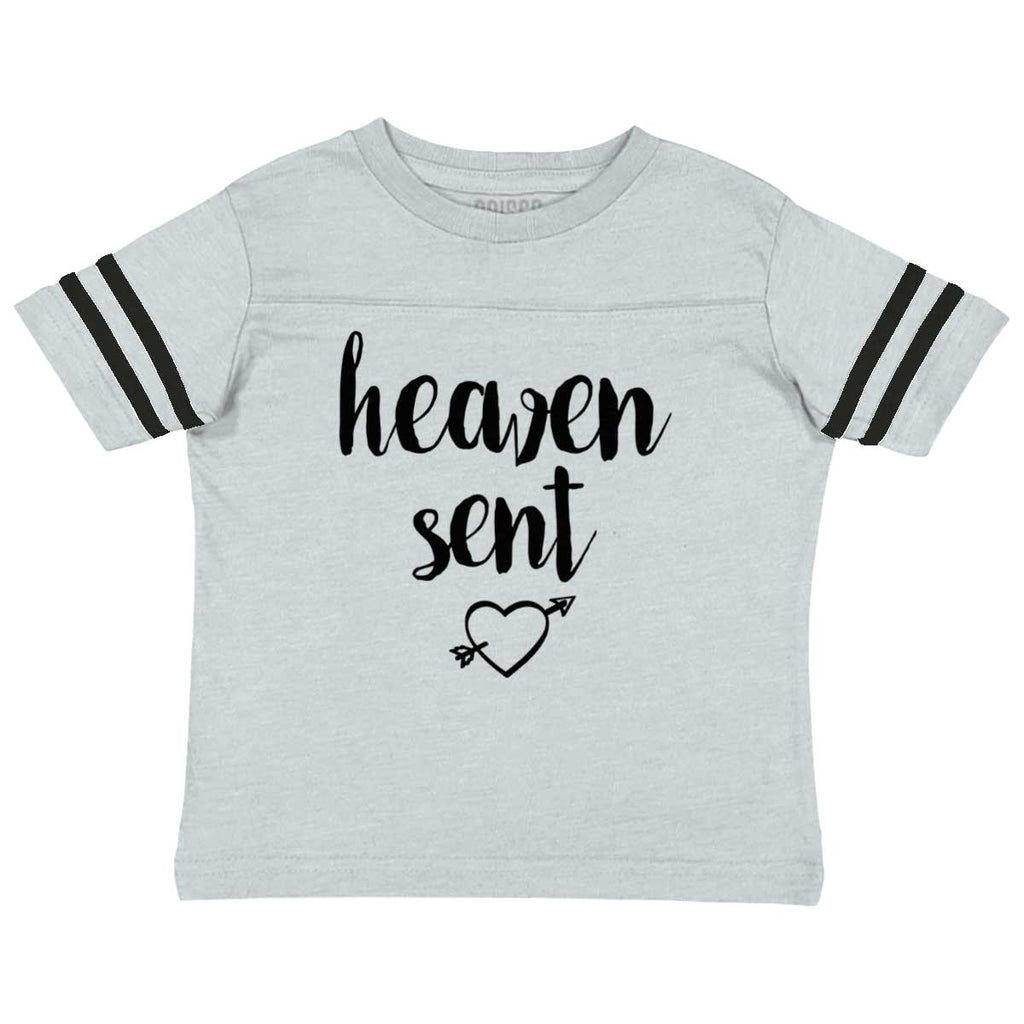 Heaven Sent Toddler Football Jersey Tee-Direct To Garment Print-Brisco Baby