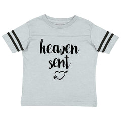 Heaven Sent Toddler Football Jersey Tee-Direct To Garment Print-Brisco Baby