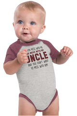 Mess With My Uncle Raglan Romper Bodysuit-Direct To Garment Print-Brisco Baby