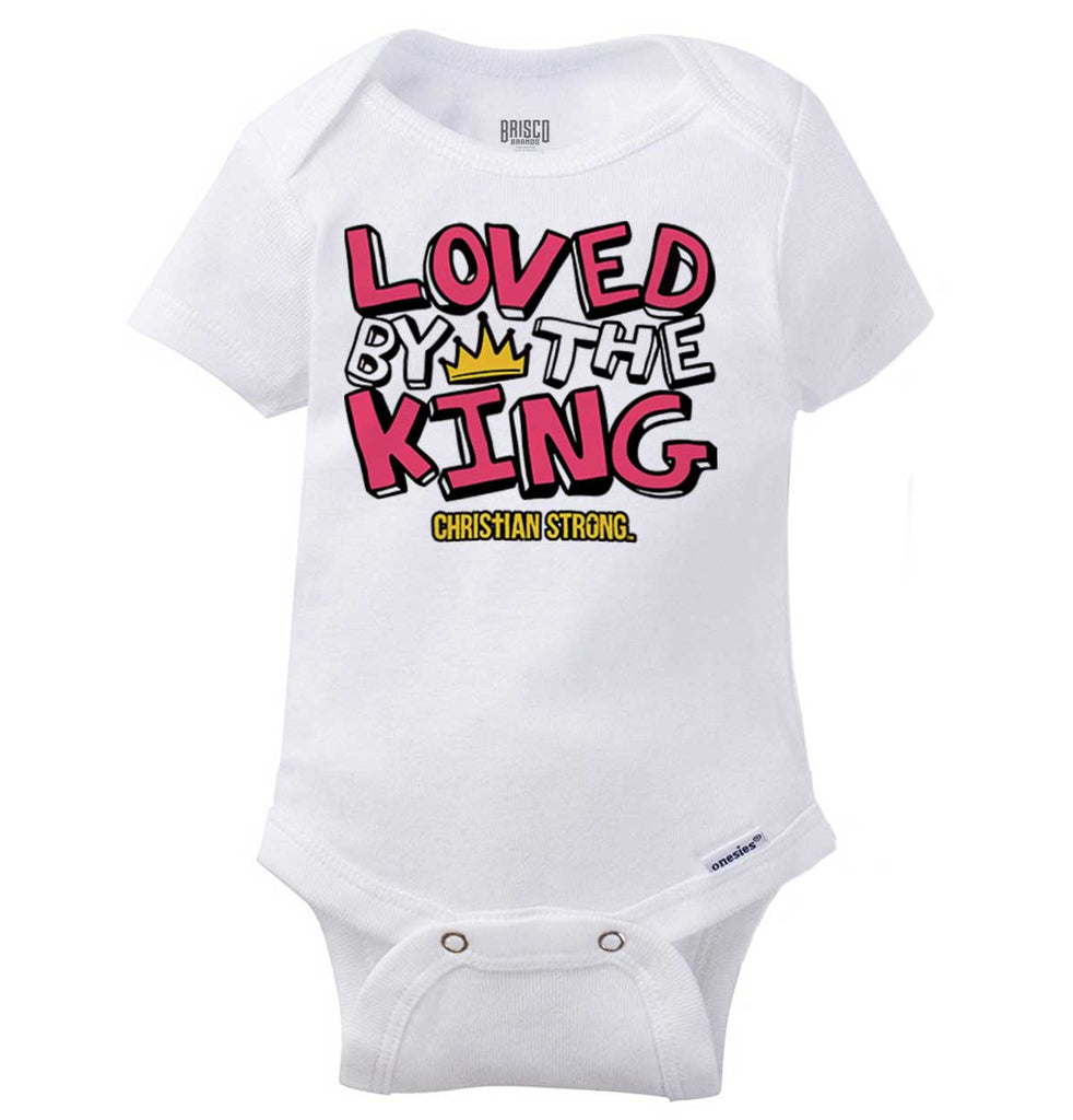Loved By The King Gerber Onesie-Direct To Garment Print-Brisco Baby