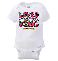 Loved By The King Gerber Onesie-Direct To Garment Print-Brisco Baby