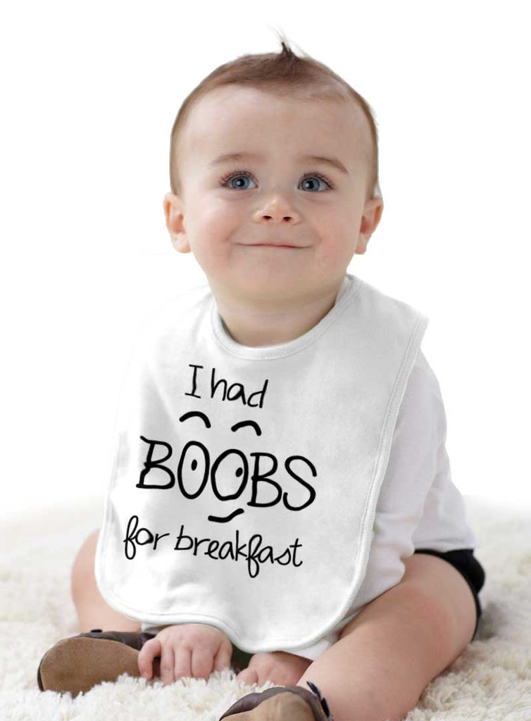 I Had Boobs Infant Baby Bib-Direct To Garment Print-Brisco Baby