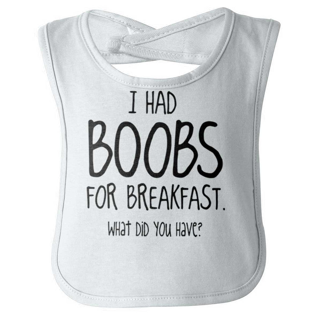 Boobs for Breakfast Infant Baby Bib-Direct To Garment Print-Brisco Baby
