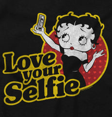 Love Your Selfie Toddler Ruffled Trim T-Shirt-Direct To Garment Print-Brisco Baby