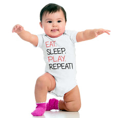 Eat Sleep Play Romper Bodysuit-Direct To Garment Print-Brisco Baby
