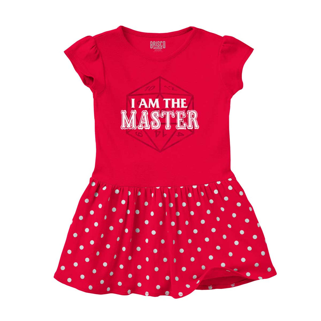 I Am The Master Dungeons Gamer Baby Polka Dot Skirt Dress-Direct To Garment Print-Brisco Baby
