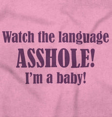 Watch The Language Romper Bodysuit-Direct To Garment Print-Brisco Baby