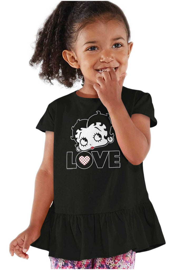 Love Betty Toddler Ruffle Bottom Tee-Direct To Garment Print-Brisco Baby