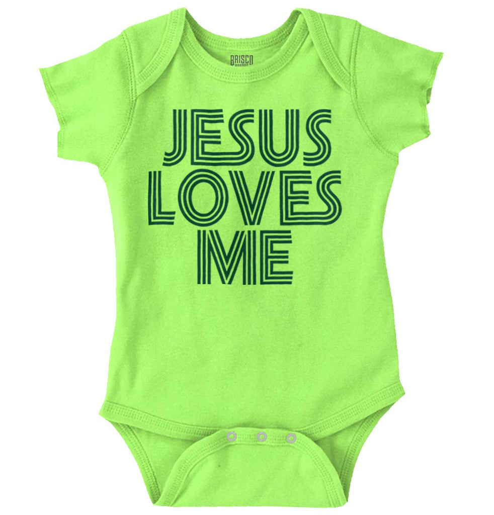 Christ Loves Me Romper Bodysuit-Direct To Garment Print-Brisco Baby