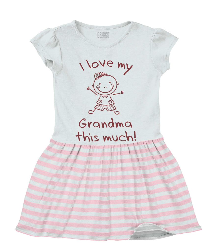 Love My Grandma Baby Striped Skirt Dress-Direct To Garment Print-Brisco Baby