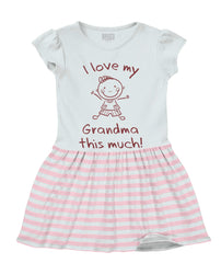 Love My Grandma Baby Striped Skirt Dress-Direct To Garment Print-Brisco Baby
