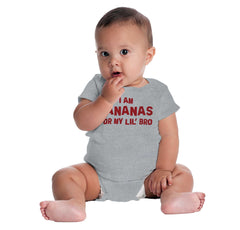 I Am Bananas For My Lil' Bro Romper Bodysuit-Direct To Garment Print-Brisco Baby