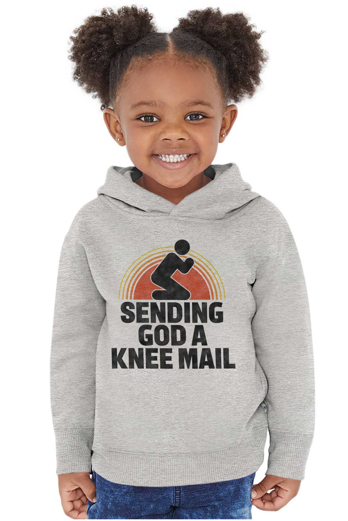 Sending God A Knee Mail Toddler Pullover Hoodie-Direct To Garment Print-Brisco Baby