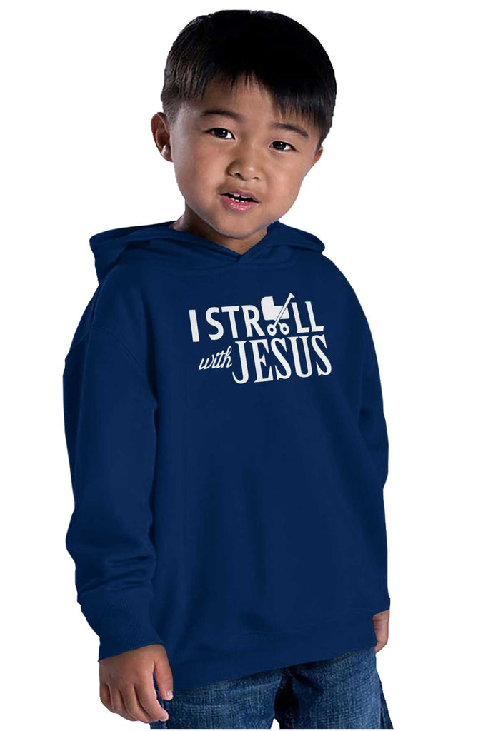 Stroll With Jesus Toddler Pullover Hoodie-Direct To Garment Print-Brisco Baby