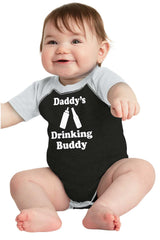 Drinking Buddy Raglan Romper Bodysuit-Direct To Garment Print-Brisco Baby