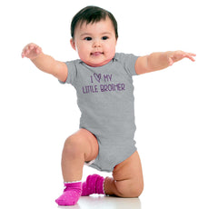 I Love My Little Brother Romper Bodysuit-Direct To Garment Print-Brisco Baby