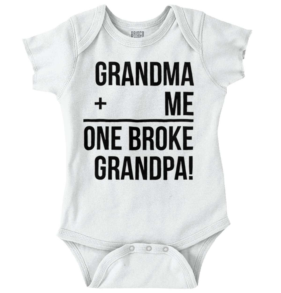 One Broke Grandpa Romper Bodysuit-Direct To Garment Print-Brisco Baby