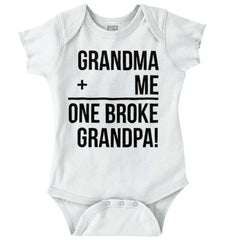 One Broke Grandpa Romper Bodysuit-Direct To Garment Print-Brisco Baby