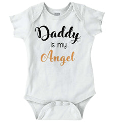 Daddy Is My Angel Romper Bodysuit-Direct To Garment Print-Brisco Baby