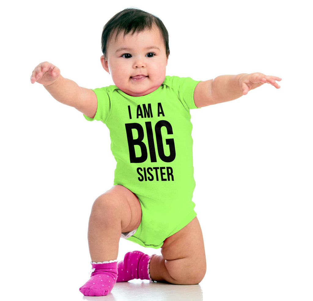 I Have A Big Sister Romper Bodysuit-Direct To Garment Print-Brisco Baby